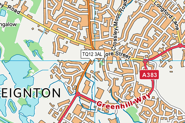 TQ12 3AL map - OS VectorMap District (Ordnance Survey) TQ12 3AL map - OS VectorMap District (Ordnance Survey)