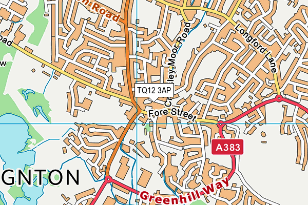 TQ12 3AP map - OS VectorMap District (Ordnance Survey) TQ12 3AP map - OS VectorMap District (Ordnance Survey)
