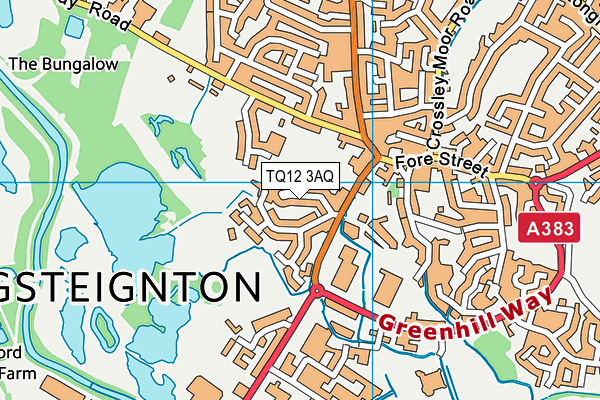 TQ12 3AQ map - OS VectorMap District (Ordnance Survey) TQ12 3AQ map - OS VectorMap District (Ordnance Survey)