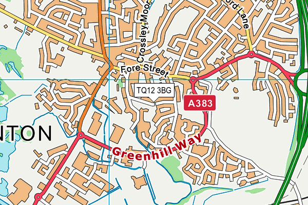 TQ12 3BG map - OS VectorMap District (Ordnance Survey) TQ12 3BG map - OS VectorMap District (Ordnance Survey)