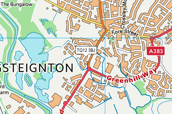 TQ12 3BJ map - OS VectorMap District (Ordnance Survey) TQ12 3BJ map - OS VectorMap District (Ordnance Survey)