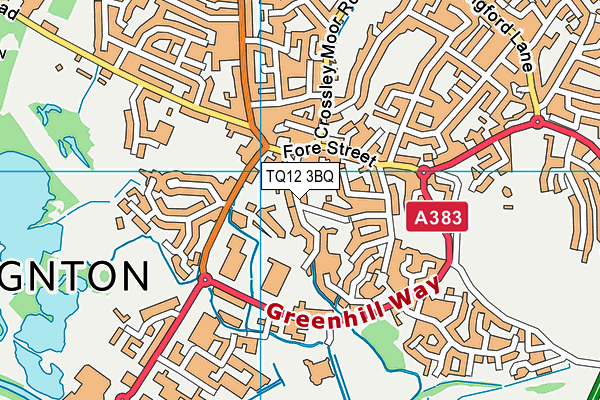TQ12 3BQ map - OS VectorMap District (Ordnance Survey) TQ12 3BQ map - OS VectorMap District (Ordnance Survey)