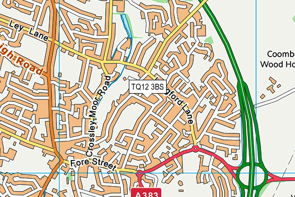 TQ12 3BS map - OS VectorMap District (Ordnance Survey) TQ12 3BS map - OS VectorMap District (Ordnance Survey)