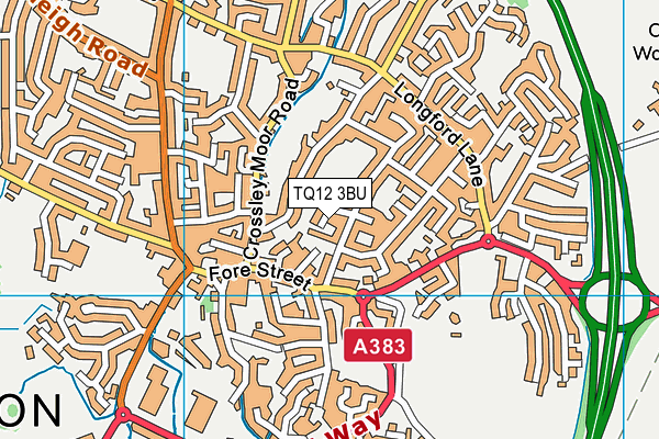 TQ12 3BU map - OS VectorMap District (Ordnance Survey)