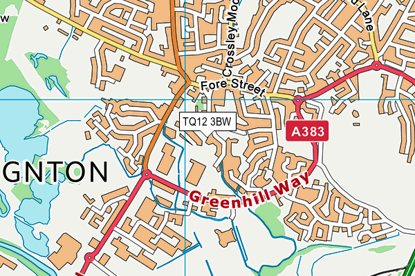 TQ12 3BW map - OS VectorMap District (Ordnance Survey) TQ12 3BW map - OS VectorMap District (Ordnance Survey)