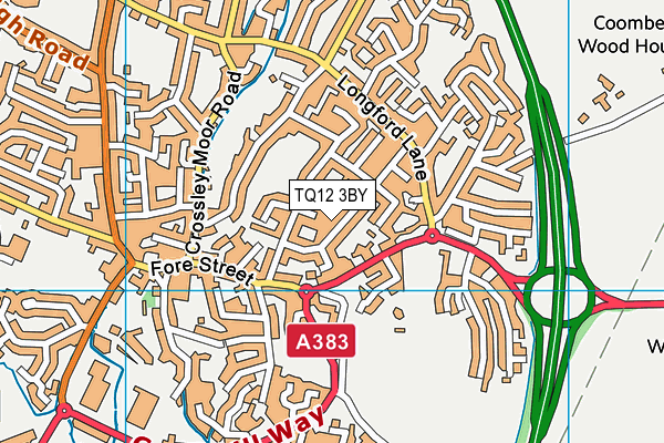 TQ12 3BY map - OS VectorMap District (Ordnance Survey) TQ12 3BY map - OS VectorMap District (Ordnance Survey)