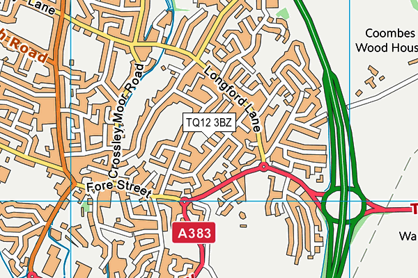 TQ12 3BZ map - OS VectorMap District (Ordnance Survey) TQ12 3BZ map - OS VectorMap District (Ordnance Survey)