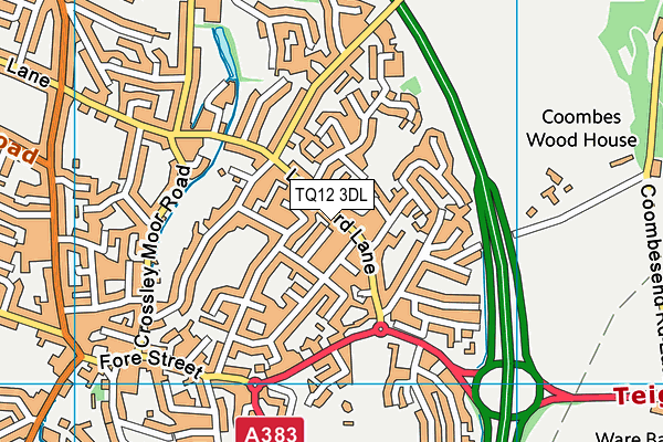 TQ12 3DL map - OS VectorMap District (Ordnance Survey) TQ12 3DL map - OS VectorMap District (Ordnance Survey)