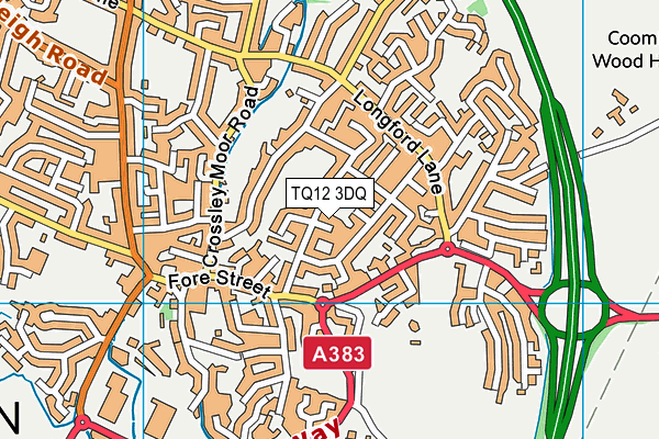 TQ12 3DQ map - OS VectorMap District (Ordnance Survey) TQ12 3DQ map - OS VectorMap District (Ordnance Survey)