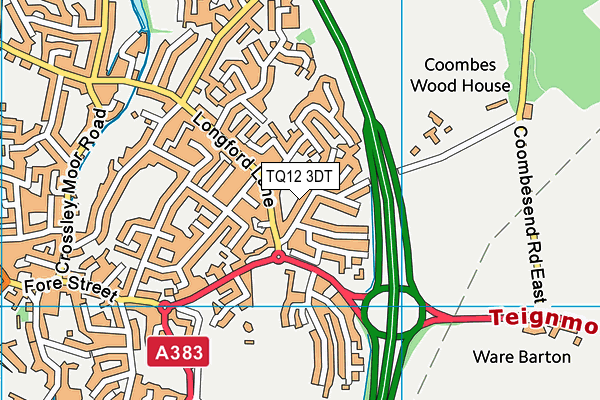 TQ12 3DT map - OS VectorMap District (Ordnance Survey) TQ12 3DT map - OS VectorMap District (Ordnance Survey)