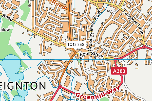 TQ12 3EG map - OS VectorMap District (Ordnance Survey) TQ12 3EG map - OS VectorMap District (Ordnance Survey)