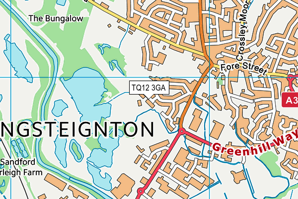 TQ12 3GA map - OS VectorMap District (Ordnance Survey) TQ12 3GA map - OS VectorMap District (Ordnance Survey)