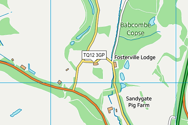 TQ12 3GP map - OS VectorMap District (Ordnance Survey) TQ12 3GP map - OS VectorMap District (Ordnance Survey)