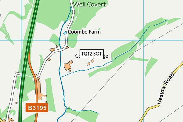 TQ12 3GT map - OS VectorMap District (Ordnance Survey) TQ12 3GT map - OS VectorMap District (Ordnance Survey)