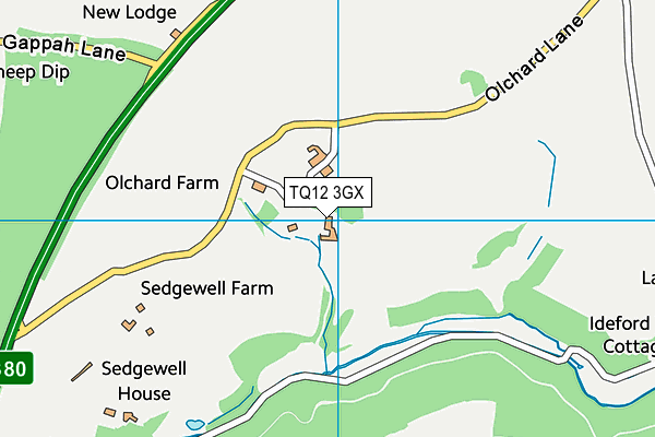 TQ12 3GX map - OS VectorMap District (Ordnance Survey) TQ12 3GX map - OS VectorMap District (Ordnance Survey)