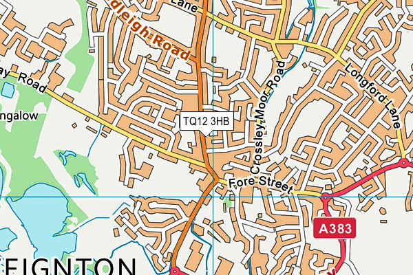 TQ12 3HB map - OS VectorMap District (Ordnance Survey) TQ12 3HB map - OS VectorMap District (Ordnance Survey)