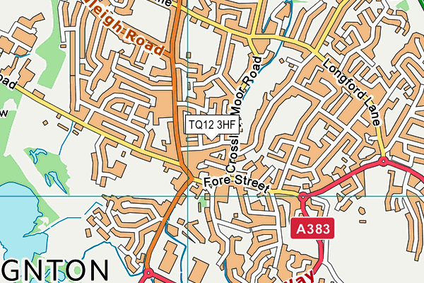 TQ12 3HF map - OS VectorMap District (Ordnance Survey)