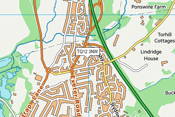 TQ12 3NW map - OS VectorMap District (Ordnance Survey) TQ12 3NW map - OS VectorMap District (Ordnance Survey)