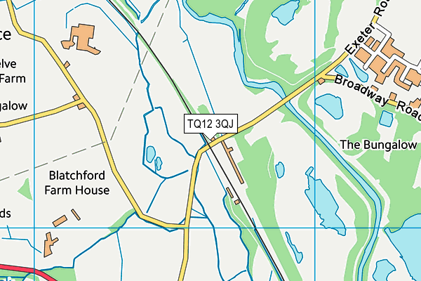 TQ12 3QJ map - OS VectorMap District (Ordnance Survey) TQ12 3QJ map - OS VectorMap District (Ordnance Survey)