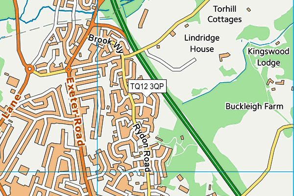 TQ12 3QP map - OS VectorMap District (Ordnance Survey) TQ12 3QP map - OS VectorMap District (Ordnance Survey)