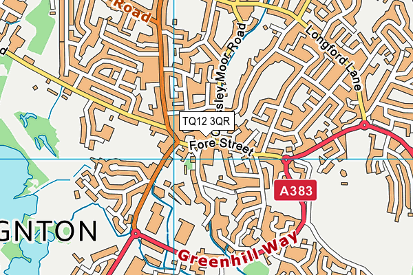 TQ12 3QR map - OS VectorMap District (Ordnance Survey) TQ12 3QR map - OS VectorMap District (Ordnance Survey)