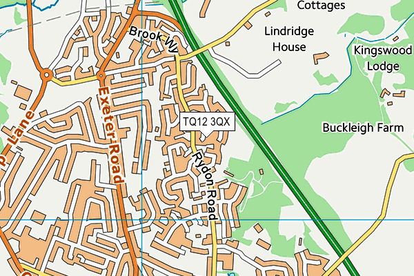 TQ12 3QX map - OS VectorMap District (Ordnance Survey) TQ12 3QX map - OS VectorMap District (Ordnance Survey)