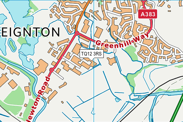 TQ12 3RS map - OS VectorMap District (Ordnance Survey)