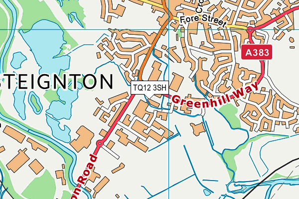 TQ12 3SH map - OS VectorMap District (Ordnance Survey)