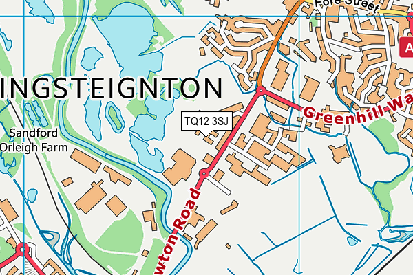 TQ12 3SJ map - OS VectorMap District (Ordnance Survey)