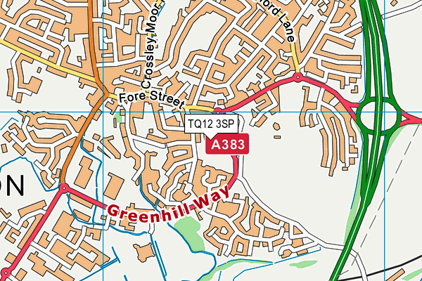 TQ12 3SP map - OS VectorMap District (Ordnance Survey) TQ12 3SP map - OS VectorMap District (Ordnance Survey)