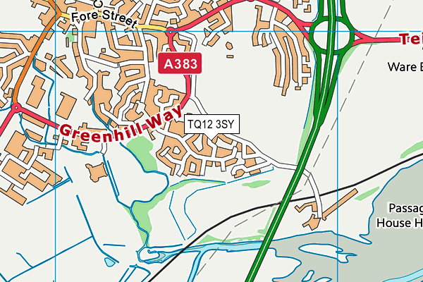 TQ12 3SY map - OS VectorMap District (Ordnance Survey)