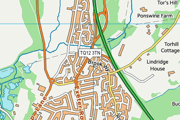 TQ12 3TN map - OS VectorMap District (Ordnance Survey) TQ12 3TN map - OS VectorMap District (Ordnance Survey)