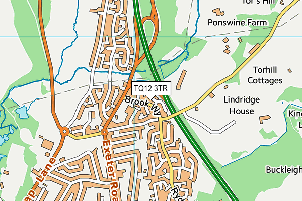 TQ12 3TR map - OS VectorMap District (Ordnance Survey) TQ12 3TR map - OS VectorMap District (Ordnance Survey)