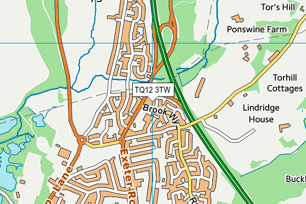 TQ12 3TW map - OS VectorMap District (Ordnance Survey) TQ12 3TW map - OS VectorMap District (Ordnance Survey)