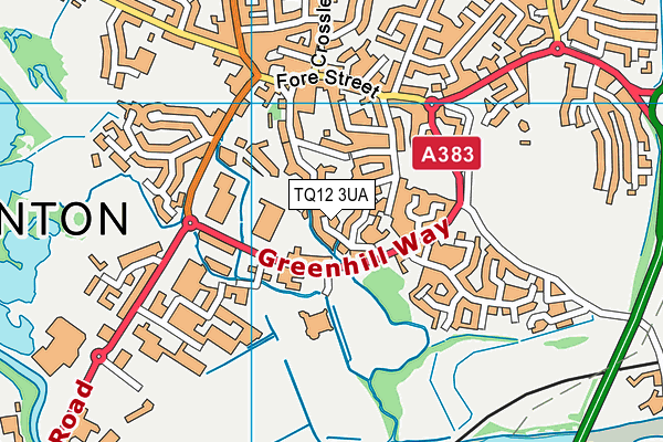 TQ12 3UA map - OS VectorMap District (Ordnance Survey) TQ12 3UA map - OS VectorMap District (Ordnance Survey)
