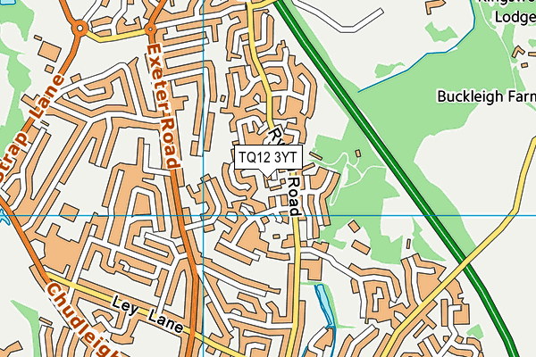 TQ12 3YT map - OS VectorMap District (Ordnance Survey) TQ12 3YT map - OS VectorMap District (Ordnance Survey)
