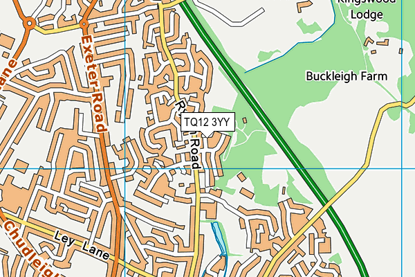 TQ12 3YY map - OS VectorMap District (Ordnance Survey) TQ12 3YY map - OS VectorMap District (Ordnance Survey)