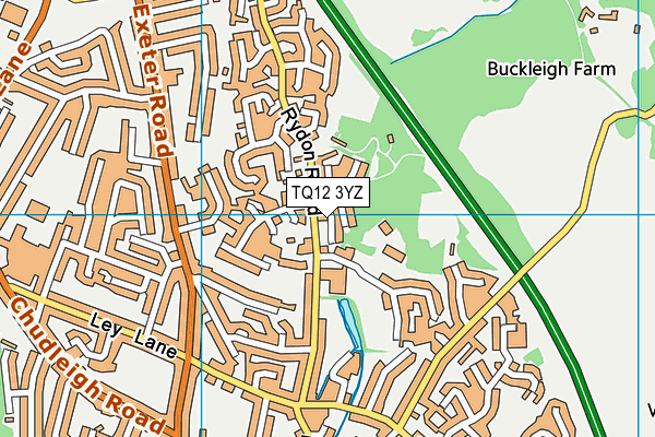 TQ12 3YZ map - OS VectorMap District (Ordnance Survey) TQ12 3YZ map - OS VectorMap District (Ordnance Survey)