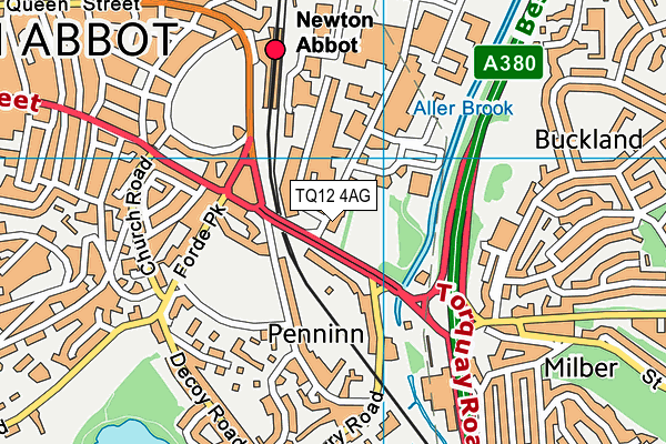 TQ12 4AG map - OS VectorMap District (Ordnance Survey) TQ12 4AG map - OS VectorMap District (Ordnance Survey)
