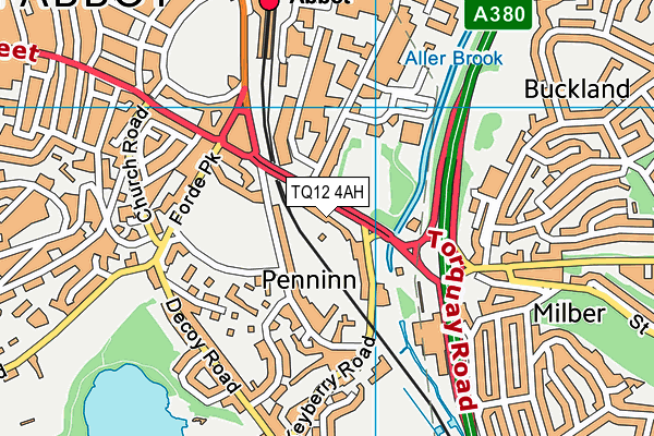 TQ12 4AH map - OS VectorMap District (Ordnance Survey) TQ12 4AH map - OS VectorMap District (Ordnance Survey)