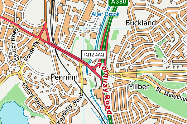 TQ12 4AQ map - OS VectorMap District (Ordnance Survey)