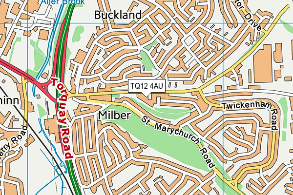 TQ12 4AU map - OS VectorMap District (Ordnance Survey) TQ12 4AU map - OS VectorMap District (Ordnance Survey)