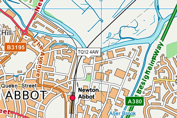 TQ12 4AW map - OS VectorMap District (Ordnance Survey) TQ12 4AW map - OS VectorMap District (Ordnance Survey)