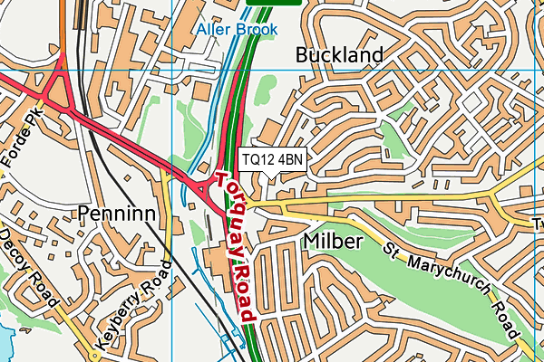 TQ12 4BN map - OS VectorMap District (Ordnance Survey) TQ12 4BN map - OS VectorMap District (Ordnance Survey)