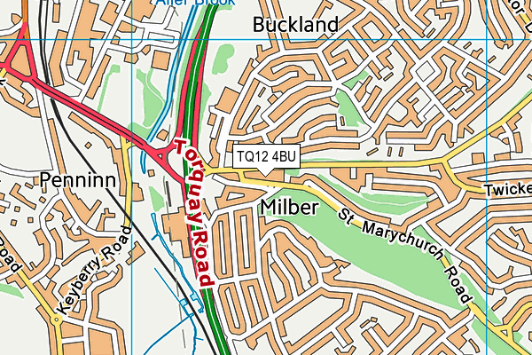 TQ12 4BU map - OS VectorMap District (Ordnance Survey) TQ12 4BU map - OS VectorMap District (Ordnance Survey)