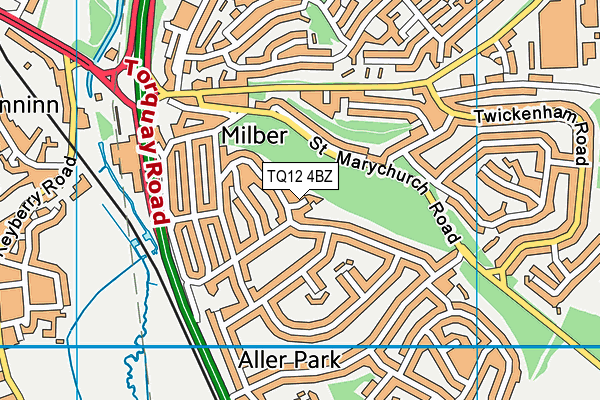 TQ12 4BZ map - OS VectorMap District (Ordnance Survey) TQ12 4BZ map - OS VectorMap District (Ordnance Survey)