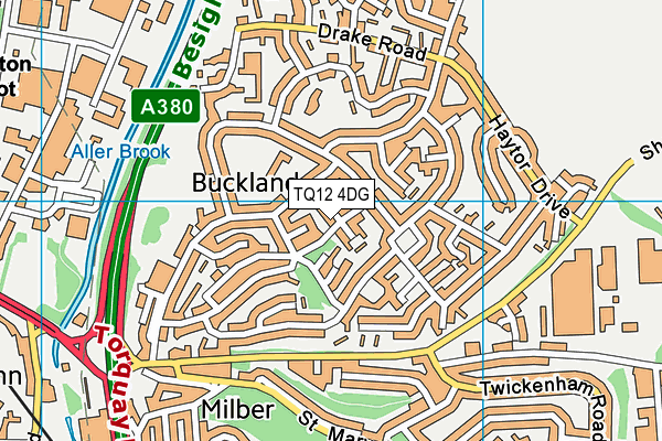TQ12 4DG map - OS VectorMap District (Ordnance Survey) TQ12 4DG map - OS VectorMap District (Ordnance Survey)