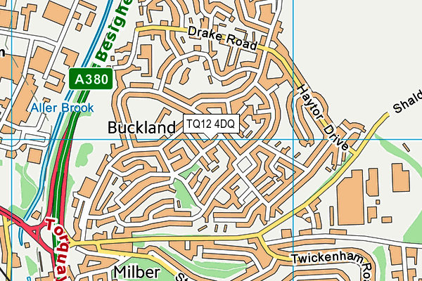 TQ12 4DQ map - OS VectorMap District (Ordnance Survey) TQ12 4DQ map - OS VectorMap District (Ordnance Survey)