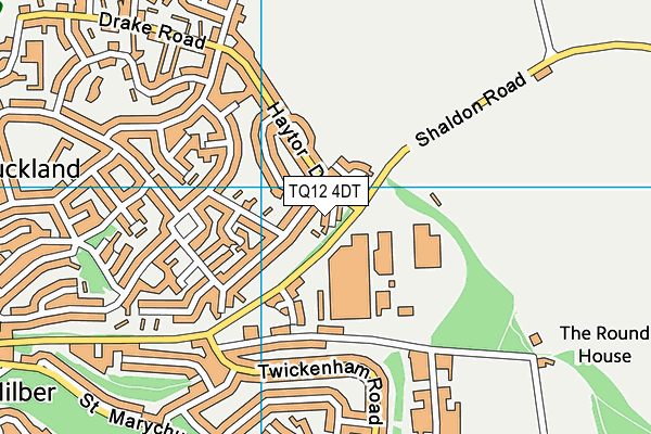 TQ12 4DT map - OS VectorMap District (Ordnance Survey) TQ12 4DT map - OS VectorMap District (Ordnance Survey)