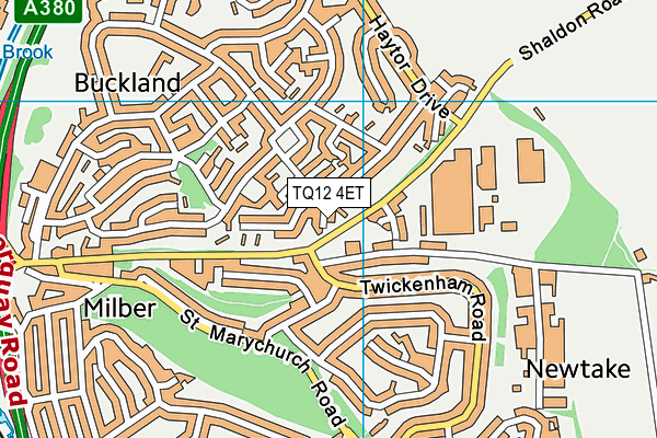 TQ12 4ET map - OS VectorMap District (Ordnance Survey) TQ12 4ET map - OS VectorMap District (Ordnance Survey)